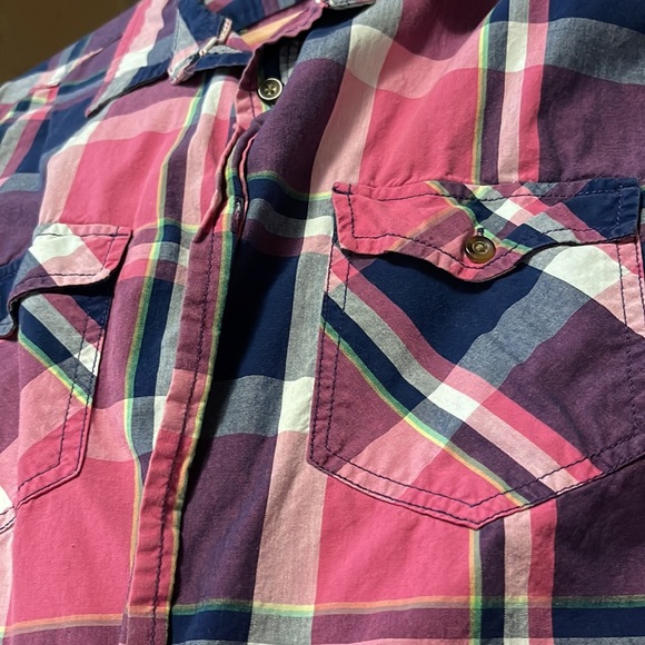 Pink and blue flannel shirt - Picture 5 of 5